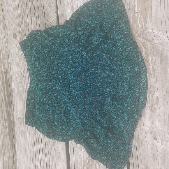 J. Crew Green Flower pattern Mini Skirt - Picture 1 of 4